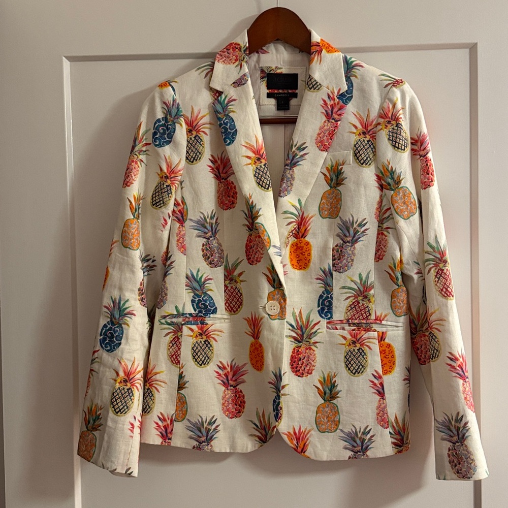 J. Crew Linen Campbell Pineapple Blazer